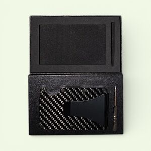 Sleek Black Carbon Fiber Money Clip